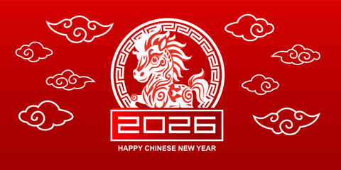 Happy Chinese New Year 2026 greetings like a calendar