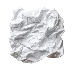 Obraz premium A Piece of Crumpled Wrinkled White Office Paper Isolated on transparent background Remove png, Clipping Path, pen tool