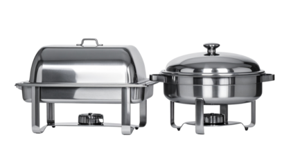 Stainless steel buffet server bundle isolated on transparent background