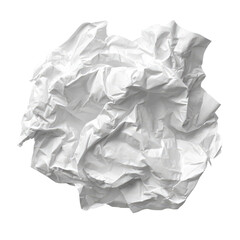 Fototapeta premium A Piece of Crumpled Wrinkled White Office Paper Isolated on transparent background Remove png, Clipping Path, pen tool