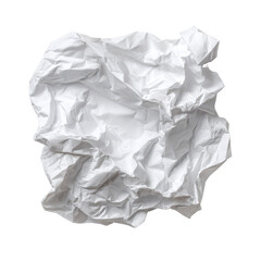 Obraz premium A Piece of Crumpled Wrinkled White Office Paper Isolated on transparent background Remove png, Clipping Path, pen tool