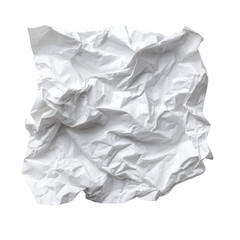 Obraz premium A Piece of Crumpled Wrinkled White Office Paper Isolated on transparent background Remove png, Clipping Path, pen tool