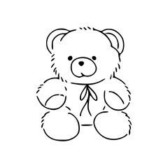 childish drawing of a friendly bear mascot with minimalist lines