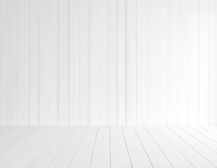 A bright, airy white room featuring elegant wooden flooring and matching wooden wall accents, creating a warm and inviting atmosphere.