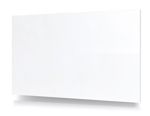 A sleek white wall-mounted panel featuring a modern design with a stylish angled edge, adding a contemporary touch to any interior space.