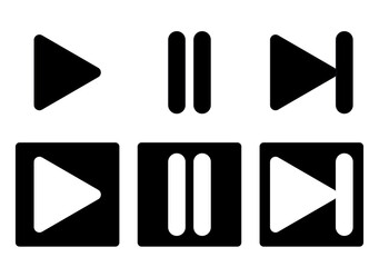 Audio UI Icon Set in Minimal Flat Style. Transparent Background. Vector Illustration.