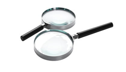 Two magnifying glass variations, isolated on transparent background