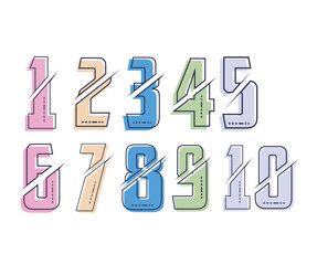 number collection icon, colored icon