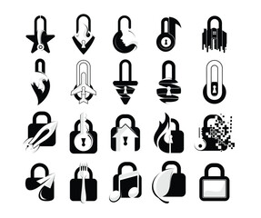 padlock icon, flat icon black