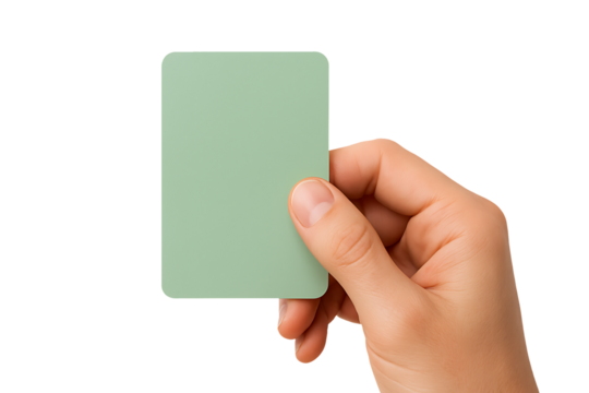 Blank card in hand for mockup and presentation
