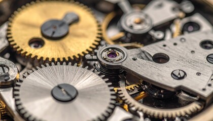 Watch Movement Macro: Gears, Mechanism, Precision Engineering