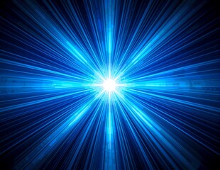 Vivid blue and white abstract shapes form a swirling, repetitive pattern evoking a sense of movement and dynamism with a glossy, smooth surface.