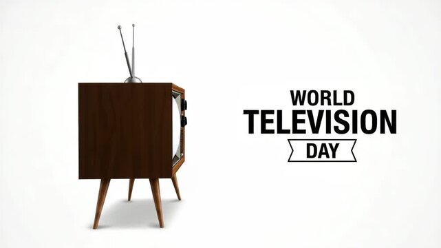 Vintage television for world television day isolated on white background