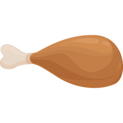 A Crispy Golden Brown Chicken Leg Drumstick With A White Bone Showing Isolated On A Transparent Background
