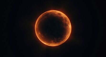 Glowing orange portal or orb against a dark background