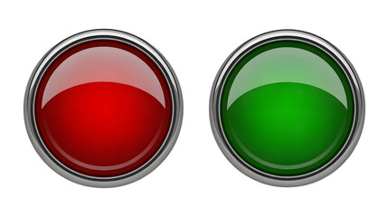 Go or Stop Red and Green Glossy Buttons for website or app interface design