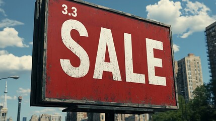 Fototapeta premium A prominent red sign displaying 