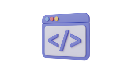 Modern code window icon symbolizing programming and software development concepts