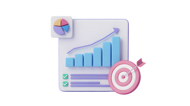 Achieve your business goals with this modern financial growth chart and dartboard