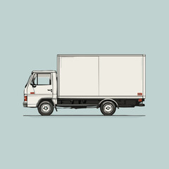 Cargo truck minimal vector design