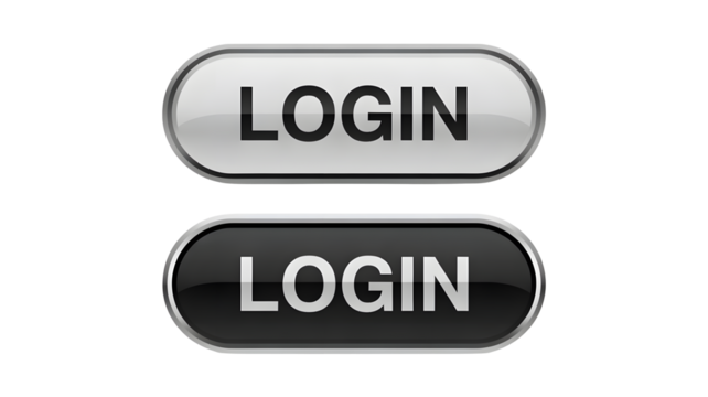 Sleek login buttons for website and app access, modern and professional design