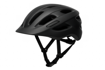 Black bicycle helmet providing head safety protection