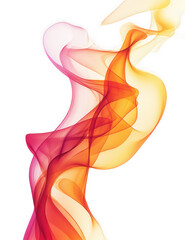 Fototapeta premium Abstract smoke art with flowing orange and red hues, isolated on transparent background, creating a mesmerizing dance of color and light, evoking a sense of serenity