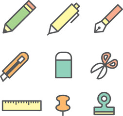 文房具アイコンセット