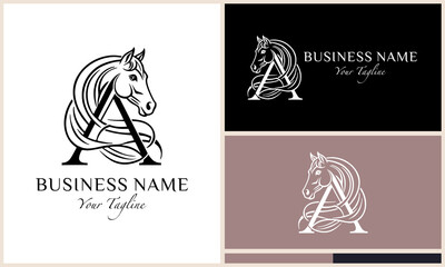 Horse  Letter A Logo.