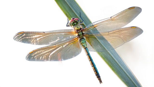 Detailed Dragonfly Artwork on Clear Background Perfect for Digital Projects
