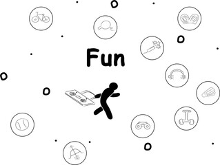 Infographics fun, modern vector illustration, infographic2025. Print design, business theme