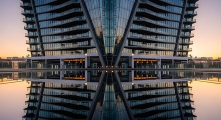 Fototapeta premium building reflection on the water