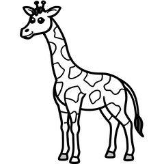 Naklejka premium Charming scalable vector illustration of a playful giraffe for various design projects