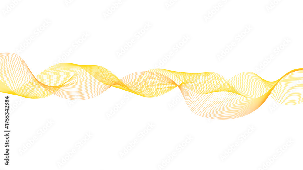Wall mural simple gold-toned abstract background with dynamic wavy lines.