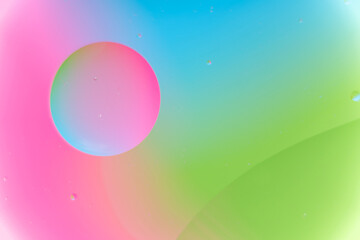 Vibrant Pink, Green, and Tosca Fluid Abstract Background - Macro Oil Drop Art