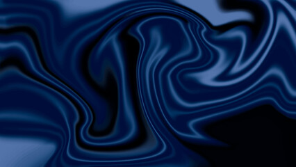Dark navy blue and black liquid marble abstract background. Elegant, fluid and wavy texture in deep blue tones.