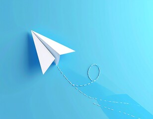 Paper Airplane Soaring - A Symbol of Freedom and Imagination.