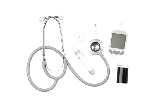 Medical tools on white background, isolated, PNG
