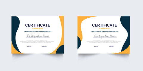 Flat design modern certificate template for corporate or awards collection. geometric certificate For creative award, business, and education university