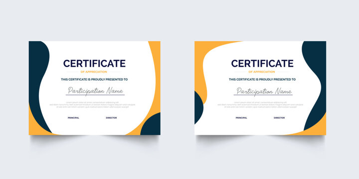 Flat design modern certificate template for corporate or awards collection. geometric certificate For creative award, business, and education university - Powered by Adobe