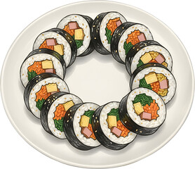 Sliced Kimbap Rolls