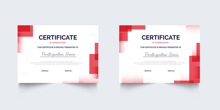 Flat design modern certificate template for corporate or awards collection. geometric certificate For creative award, business, and education university - Powered by Adobe
