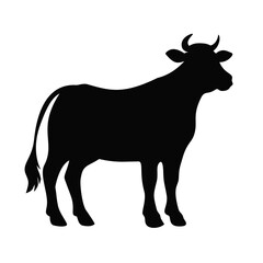 Cow Silhouette — Farm Animal Vector Illustration