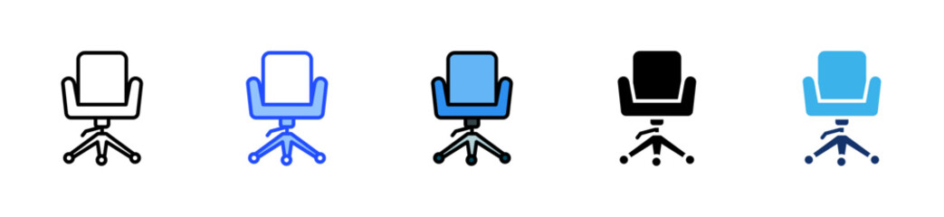 Armchair Icon Collection With Multiple Styles