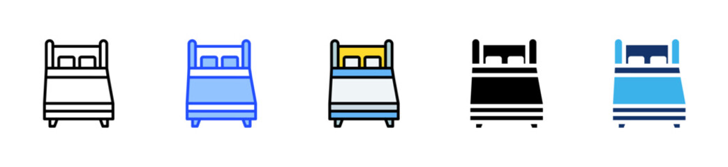 Bed Frame Icon Collection With Multiple Styles