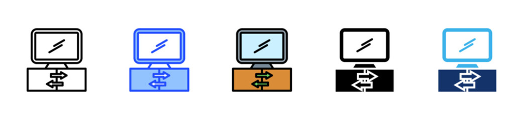 Tv Cabinet Icon Collection With Multiple Styles