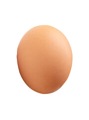 Side view of one fresh brown chicken egg isolated on white background with clipping path