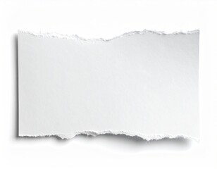 Obraz premium White paper scrap, jagged top edge, with soft shadow