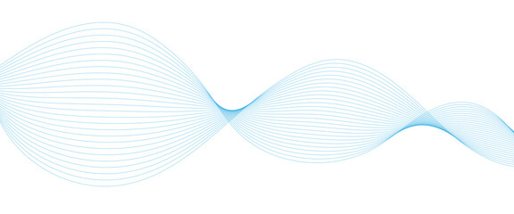 Abstract white and blue wave dynamic curve lines on white background. Energy technology concept modern backdrop design for business, presentation, banner.