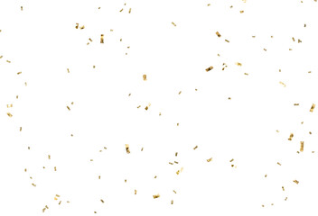 Shimmering gold confetti falling, perfect for celebrations, New Year's Eve, awards ceremonies, adding a touch of luxury, and festive occasions